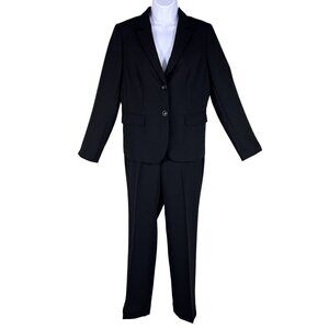 Talbots NWT Womens 8 Black Two Piece Suit Set Blazer Pants Career Wear MSRP $318